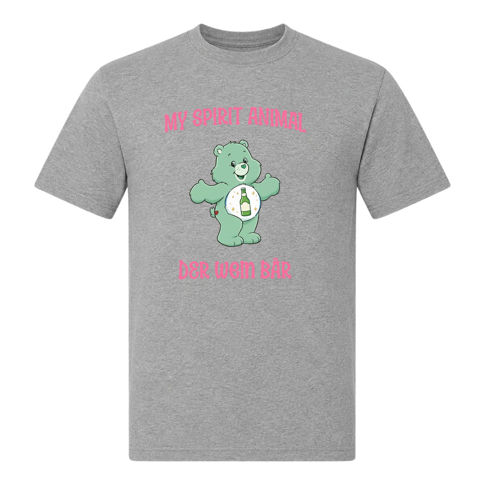 Wein Bär - T-Shirt - Grey Melange