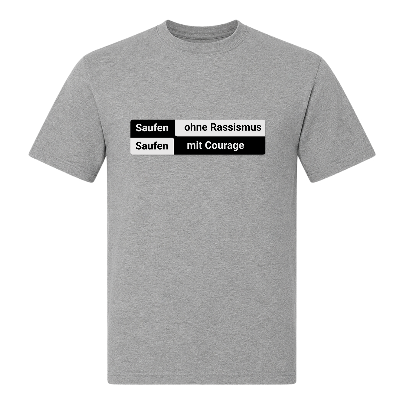 Saufen ohne Rassismus-T-Shirt - Grey Melange