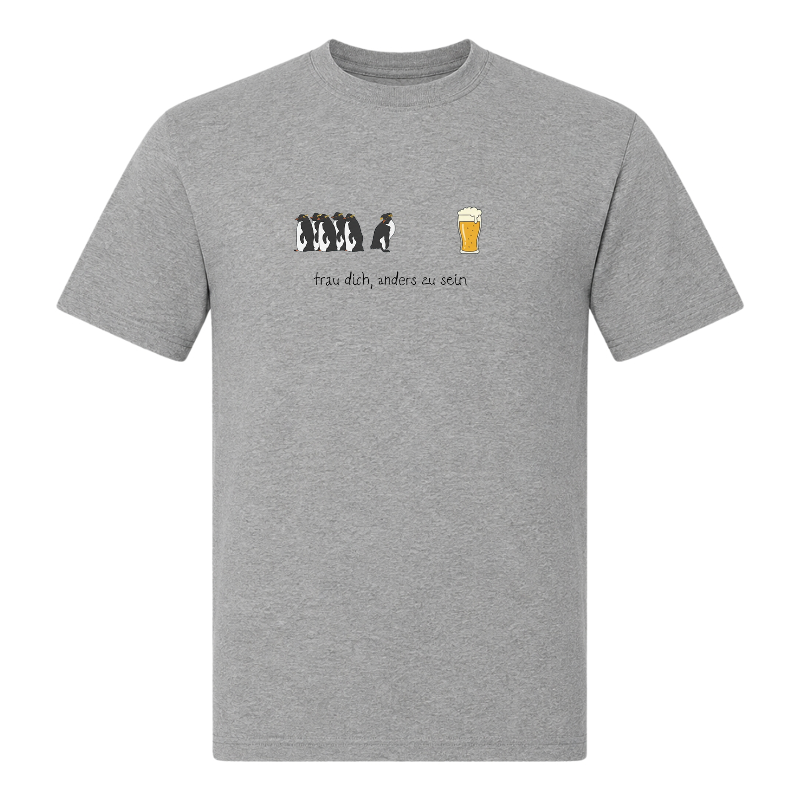 trau dich anders zu sein-T-Shirt - Grey Melange