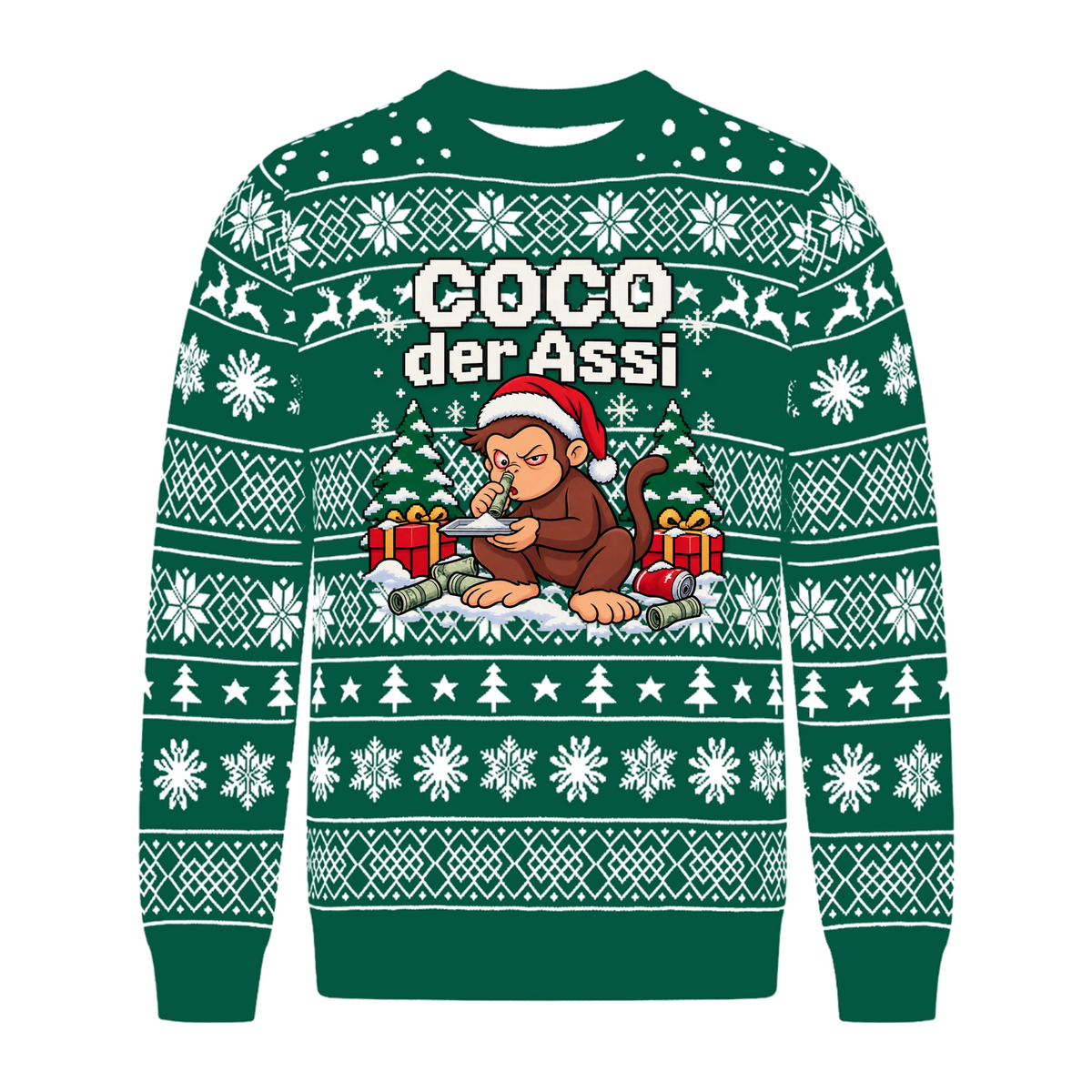 Coco der Assi - Weinachtspulli - Dark Green