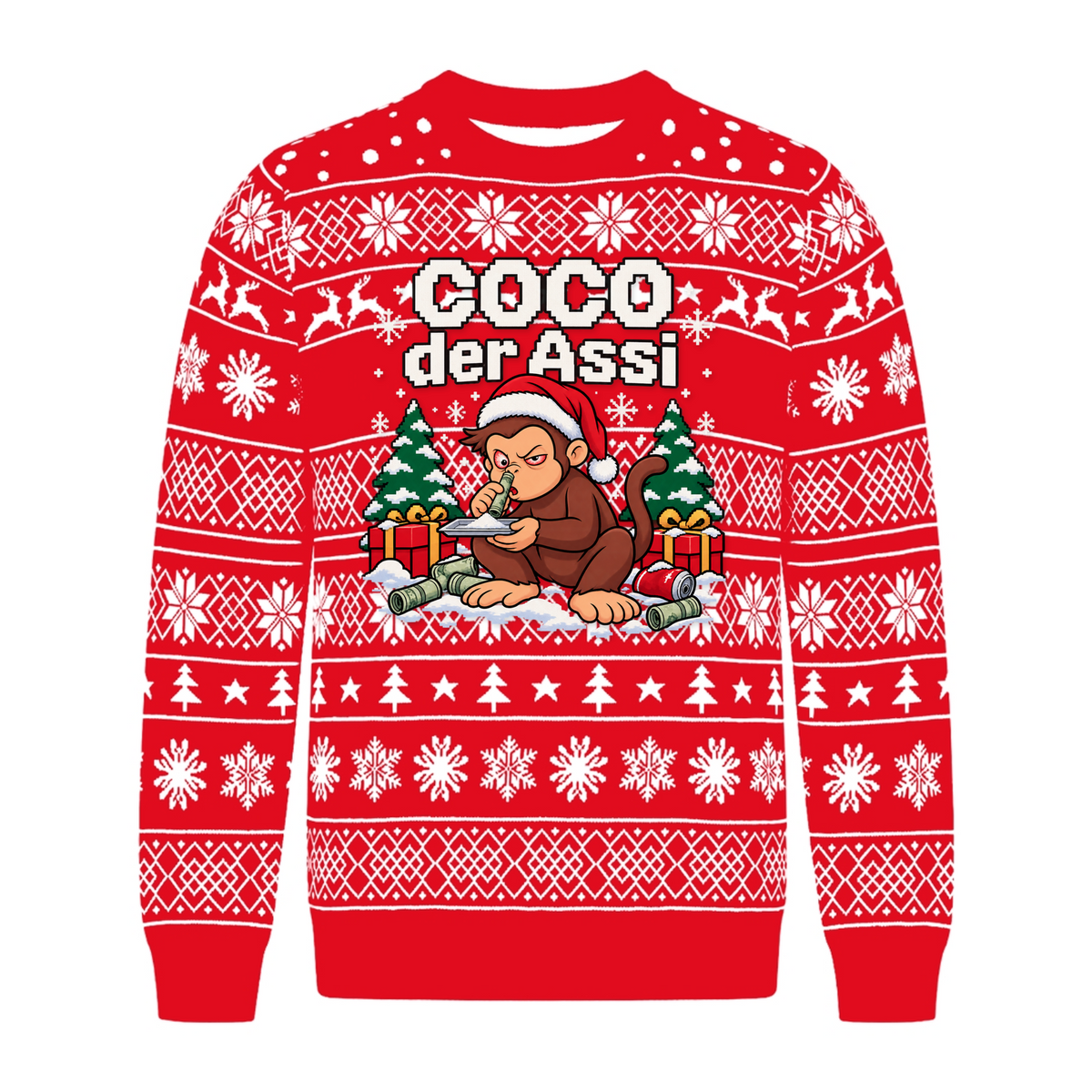 Coco der Assi - Weinachtspulli - Red