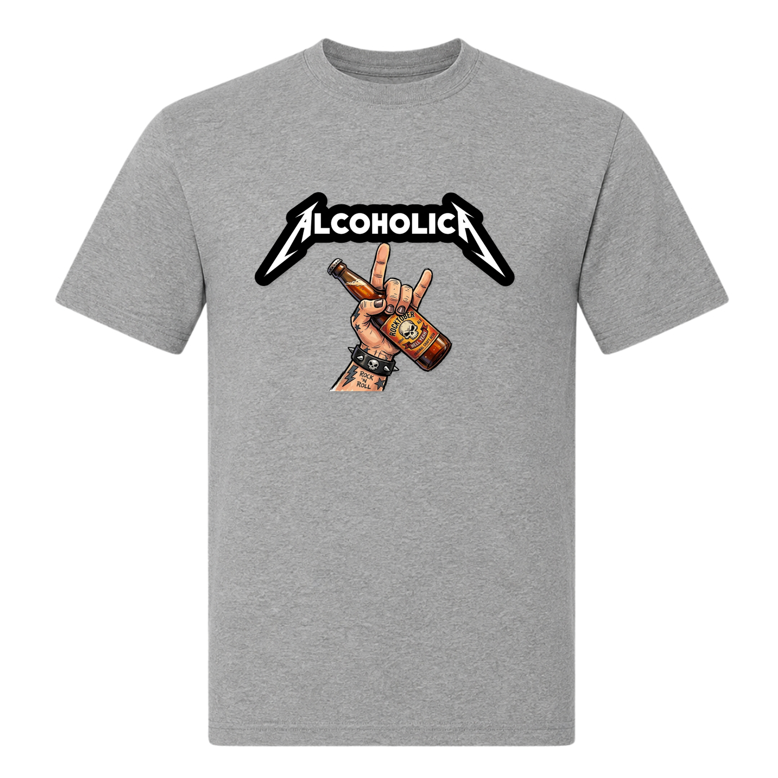 Alcoholica-T-Shirt - Grey Melange