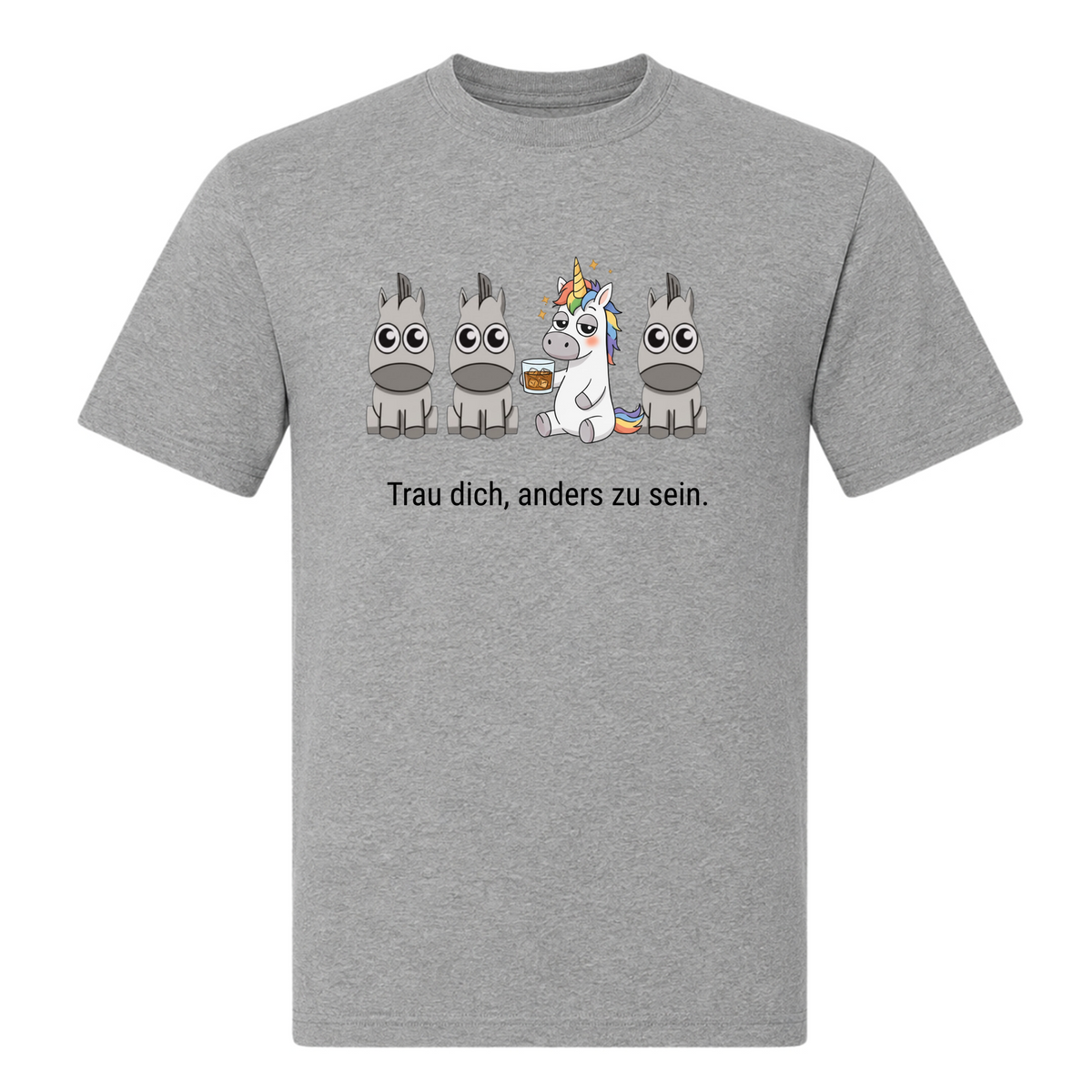 Trau dich - T-Shirt - Grey Melange