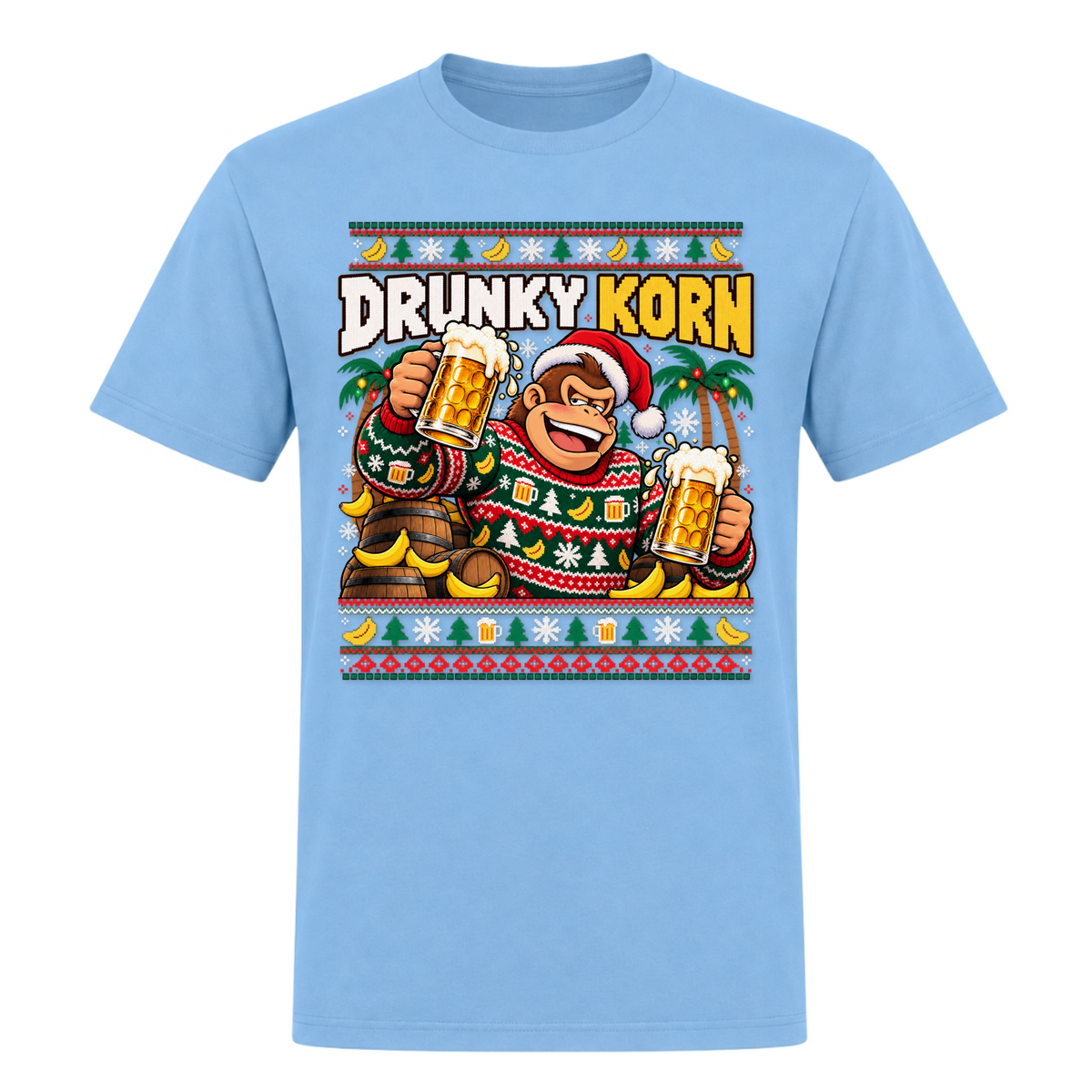 Drunky Kong - T-Shirt - Sky Blue
