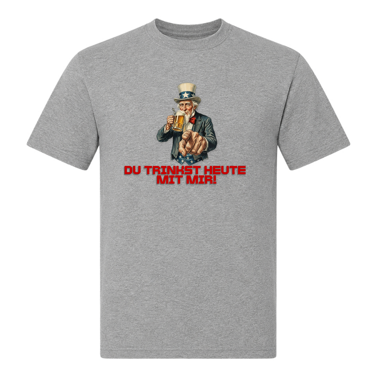 Du Trinkst Heute!-T-Shirt - Grey Melange