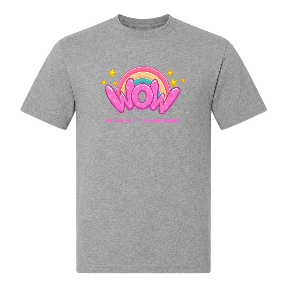 WOW Bier Trinken - T-Shirt - Grey Melange