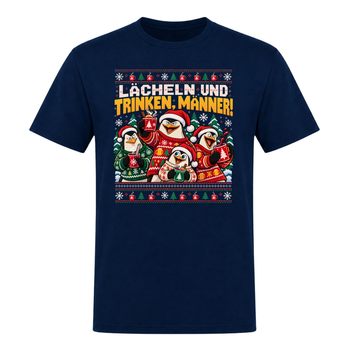 Lächeln und Trinken - T-Shirt - french navy