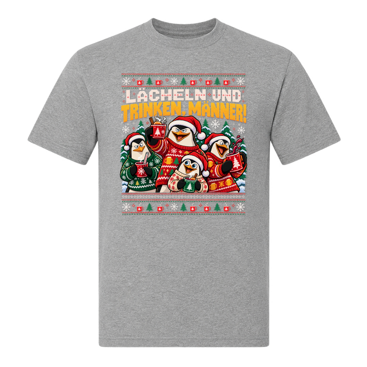 Lächeln und Trinken - T-Shirt - grey melange