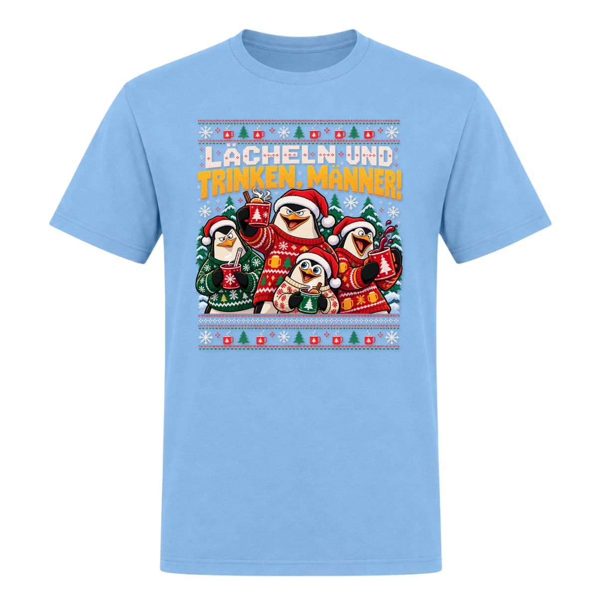 Lächeln und Trinken - T-Shirt - Sky Blue