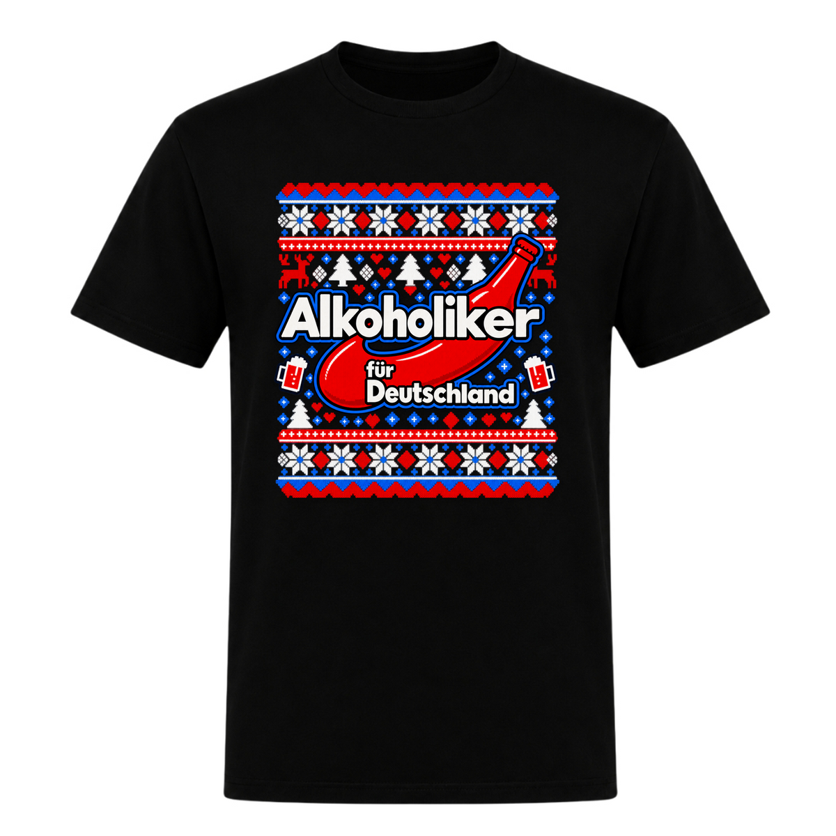Alkoholiker Weinachten - T-Shirt - schwarz